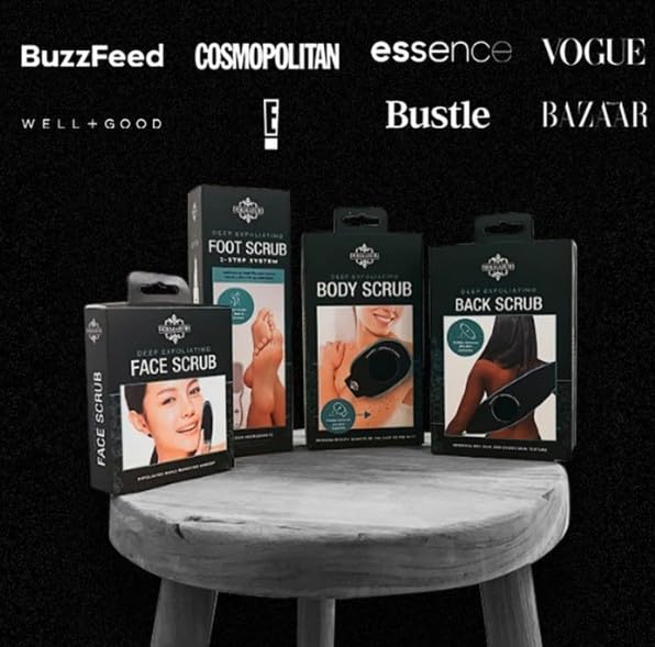 Dermasuri Deep Exfoliating Glove - Polishing Mitt Body Scrubber - Korean Skin Cleaner Exfoliator & Dead Skin Buffing Treatment - Keratosis Pilaris Scrub Remover- Shower Skincare (1 Pack)