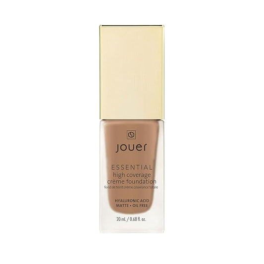 Jouer Essential High Coverage Crème Foundation - Available in 50 Shades for All Skin Tones - Healthy Ingredients - Paraben, Gluten & Cruelty Free - Vegan Friendly