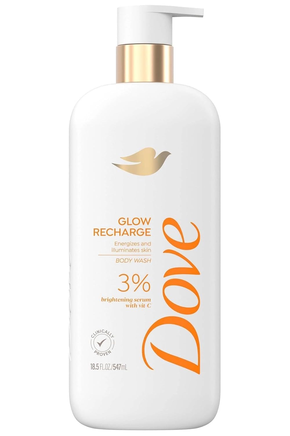 Dove Serum Body Wash Glow Recharge illuminates & Exfoliates skin with brightening Vitamin C Serum 18.5 Fl Oz