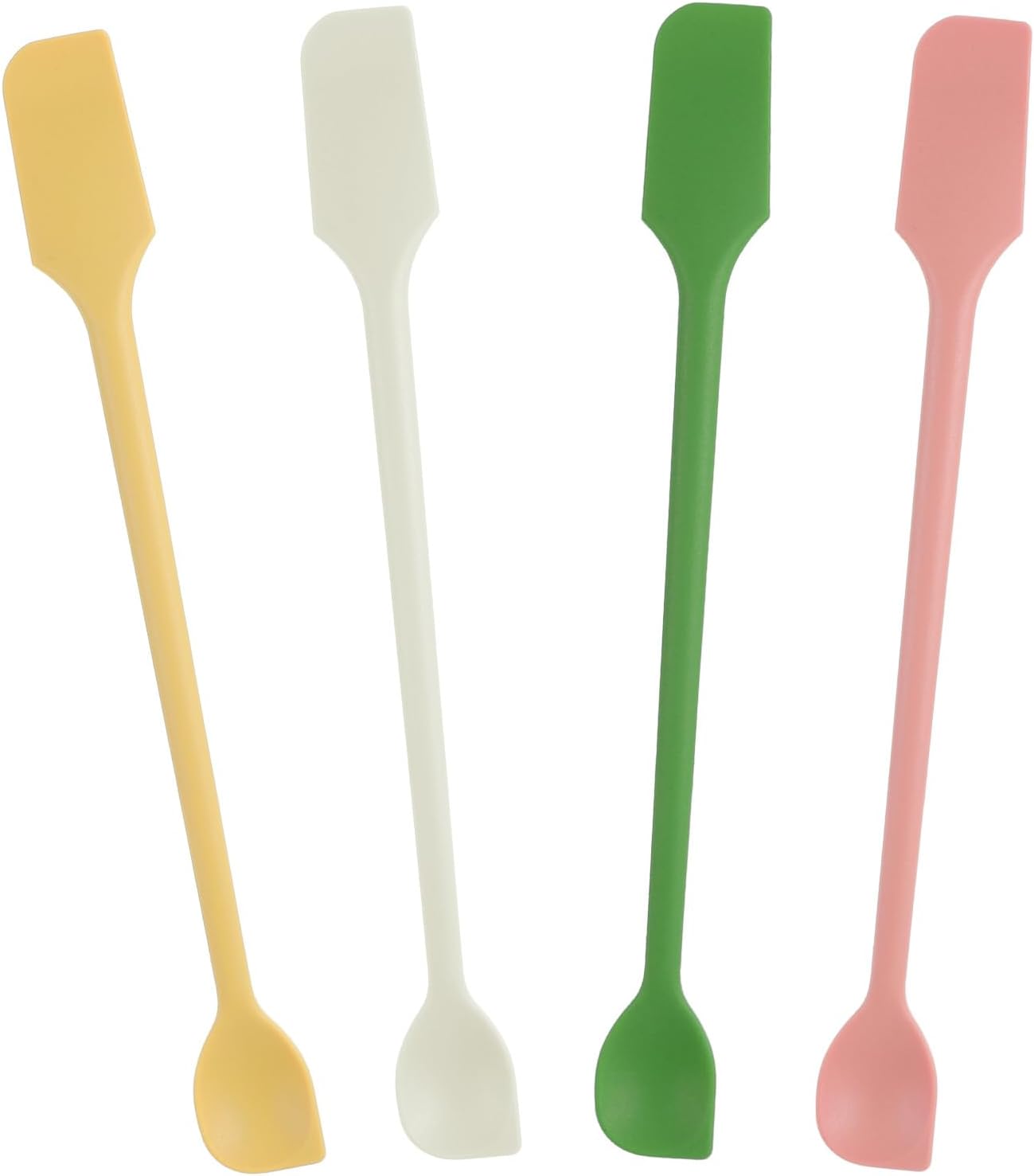 4 Pcs Silicone Jar Spatula Set, Small Silicone Dual-Ended Spatula & 10.2-Inch Baking Spatulas, Mini Spatulas for Cooking, Scooping, Mixing, Makeup & Jars