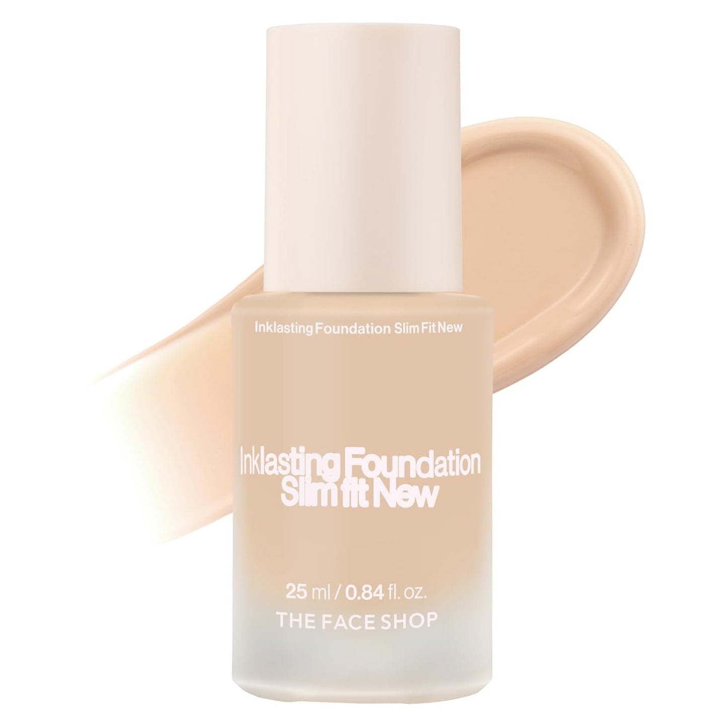 THE FACE SHOP Ink Lasting Liquid Foundation, Full Coverage, 72‑Hour Wear Semi‑Matte Finish, Makeup with Bakuchiol, W130 Warm Beige, 0.84 Fl. Oz.