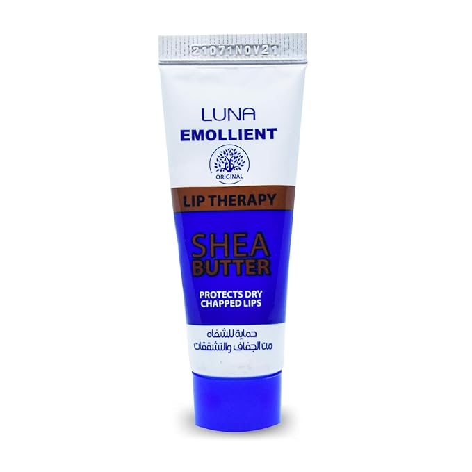 Luna Emollient With Shea Butter Protects Dry Lips Out & Makes Them Look Dewy And Soft For Lip Care That Keeps Your Lips Soft In Extreme (1 Pack = 0.35 oz / 10 ml) لونا حماية للشفاة من الجفاف والتشققات