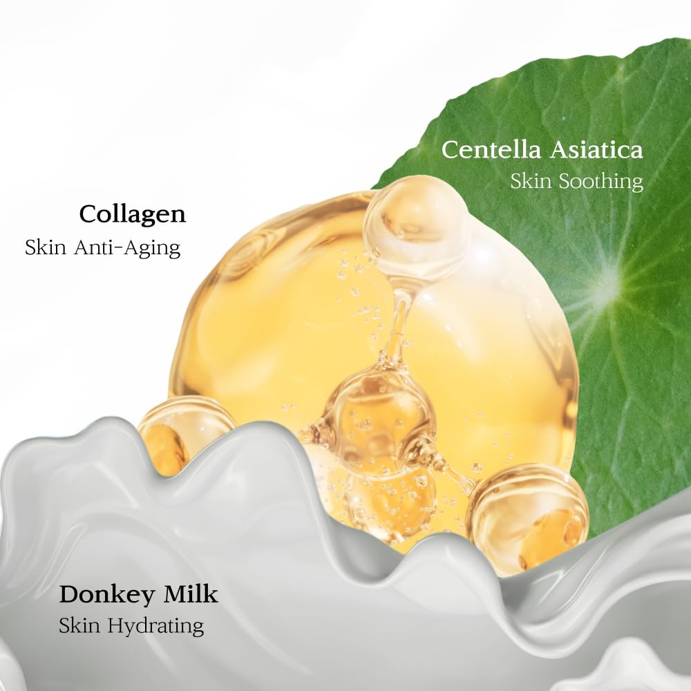 Nuborn Cell Donkey Milk Collagen Cream | Instant glow with 10% Donkey Milk | Type 1 Collagen for Visibly Smooth and Dewy Skin | All Skin Types 65ml