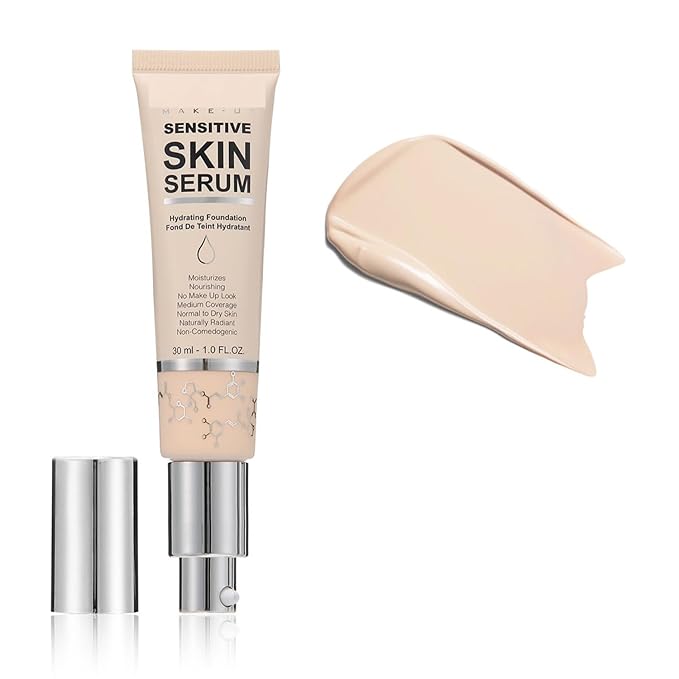 MAEPEOR Hydrating Foundation 6 Colors Full Coverage Liquid Foundation Naturally Mattle Oil-Control Foundation for All Skin Tone (01 Porcelain)
