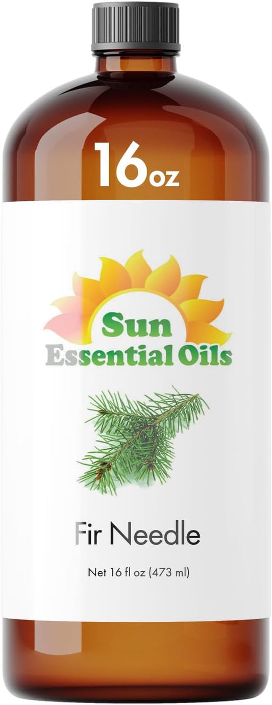 Sun Essential Oils Fir Needle Essential Oil 16oz for Aromatherapy, Diffuser, Muscle Ease, Relaxation