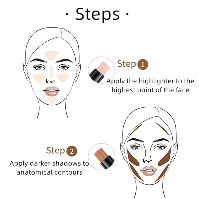 Double head outline pen, fluorescent pen stick, concealer, durable waterproof cosmetic pen, corrective makeup (#2)