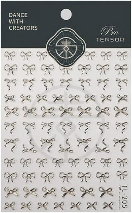 5D Embossed Nail Stickers for Nail Art Bow Nail Art Stickers Silver Nail Decals Self Adhesive Nail Decals Rhinestone Nail Art Design Manicure Supplies Charm for Women Christmas Nail Art Decorations