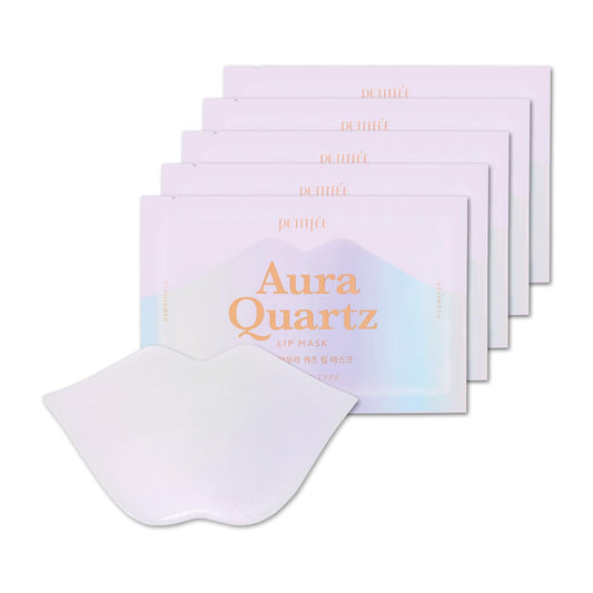 Aura Quartz Hydrogel Lip Mask 5ea - Moisturizing Lip Mask with Retinol, Peptide, Collagen, PDRN, Bakuchiol, Anti-aging Lip Care for Dry Lips, Reduces Laugh Lines, Smooth and Plump Lips