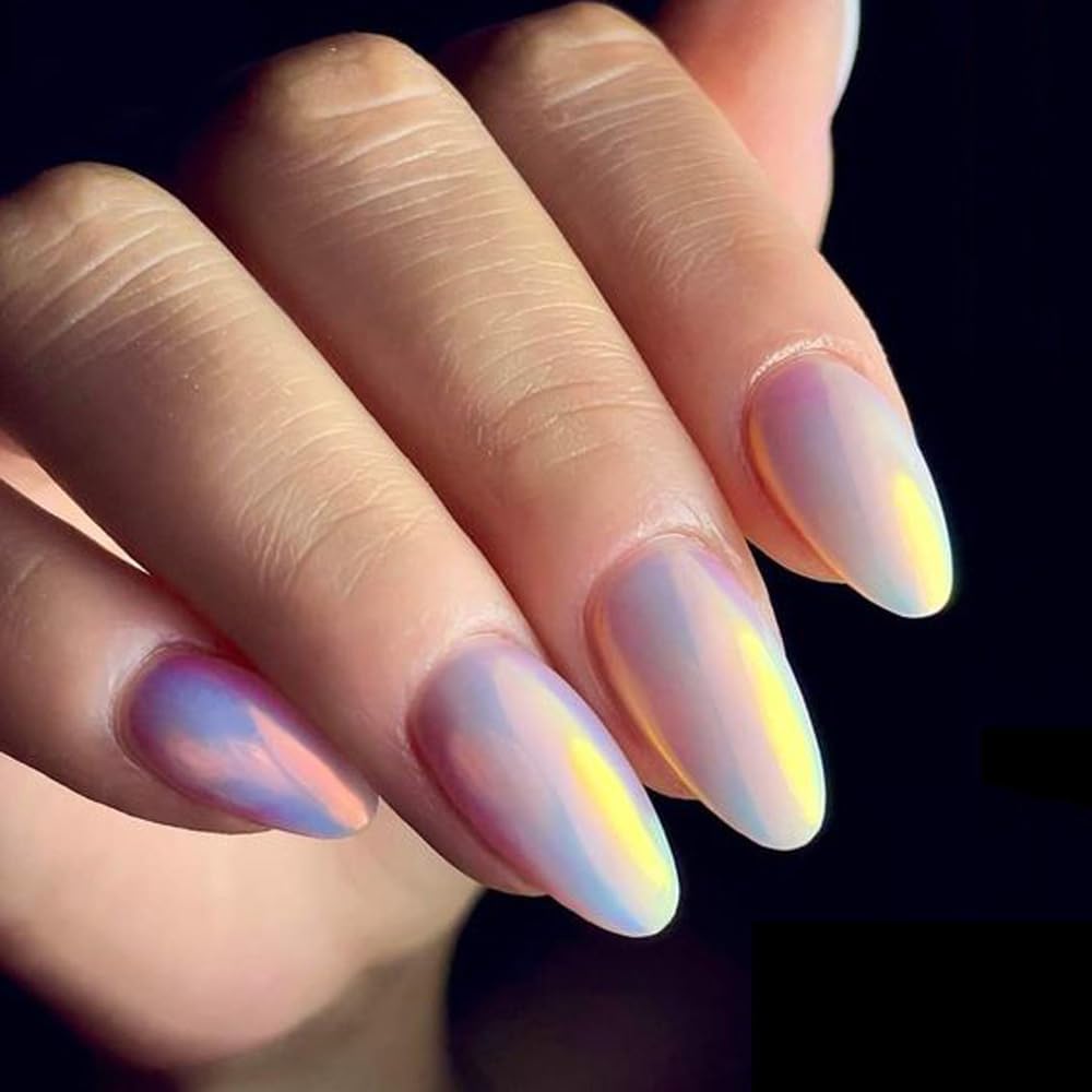 Pretty Diva 0.3g Unicorn Chrome Nail Powder, Aurora Iridescent Chrome Powders for Nails, Mermaid Chrome Powder for Nails Chrome Mica Powder Manicure Pigment (aurora, 0.3g)