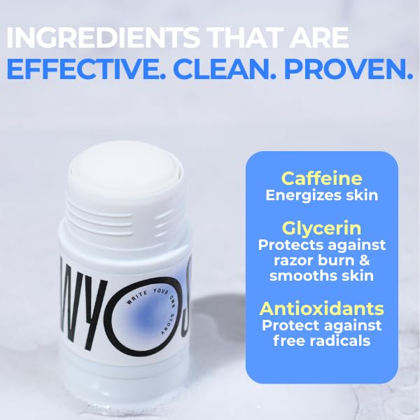 WYOS Shaving Cream Stick, Shaving Soap Bar, Shave Stick, Travel Shaving Cream, Leak & Mess Free, Hydrating Smooth Lather, Sensitive Skin, Travel Size, Clean Formula, Cruelty, Sulfate & Paraben Free