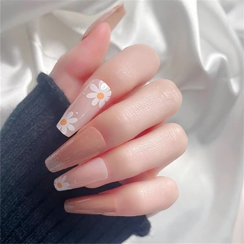 SILPECWEE Spring Daisy Nail Stickers Flower Nail Art Stickers Smile Face Sunflower Nail Design Self-Adhesive Nail Decals Manicure Tips Nail Decoration for Women Girls Kids (12 Sheets)