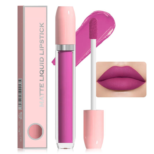 BINGBRUSH Super Matte Longwear No-Budge Stay On Smudge Proof Liquid Lipstick Long Lasting Makeup for Women,Highly Pigmented Color and Instant Shine, Cheeky