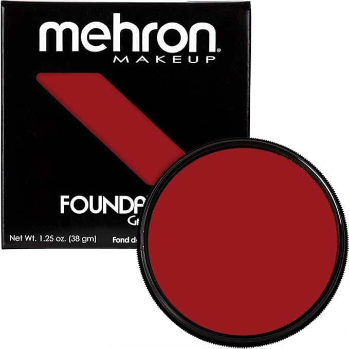 Mehron Makeup Foundation Greasepaint | Stage, Face Paint, Body Paint, Halloween Makeup 1.25 oz (38 g) (RED)