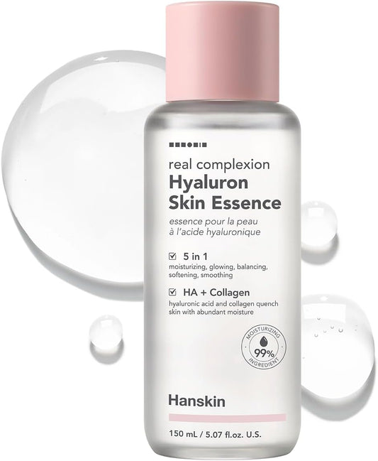 Hanskin Hyaluron Skin Essence Toner – Korean Hydrating Toner | Hyaluronic Acid & Collagen | Lightweight Moisturizing Astringent for Dry, Sensitive & Dull Skin | Daily K-Beauty Skincare (5.07 fl oz)