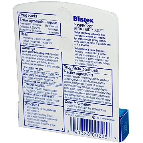 Blistex Lip Protectant, Spf 15, Raspberry Lemonade Blast, 0.15 oz