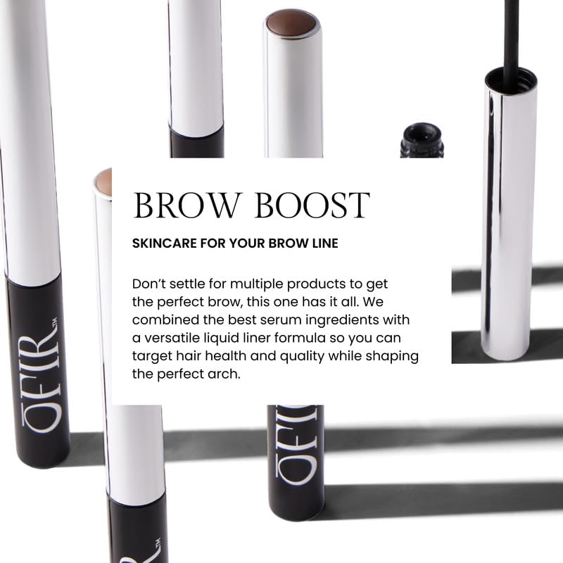 OFIR Brow Tonic Serum Browliner | Smudge-Proof Matte Finish | Hybrid Makeup & Skincare with Hyaluronic Acid & Plant Extracts | Strengthening | Cruelty-Free Brow Serum| Pepper - Cool Black, 0.057 Oz
