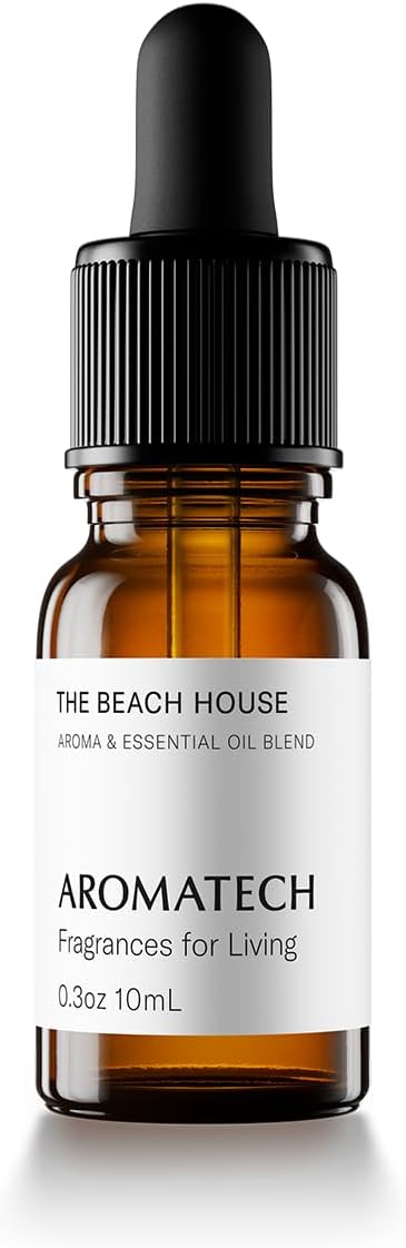 AromaTech The Beach House Aroma Essential Oil Blend: Luxury Hotel Inspired Aromatherapy with Bergamot, Coconut Milk & Sandalwood for Ultrasonic Diffusers & Nebulizers - 0.3 fl oz, 10 mL