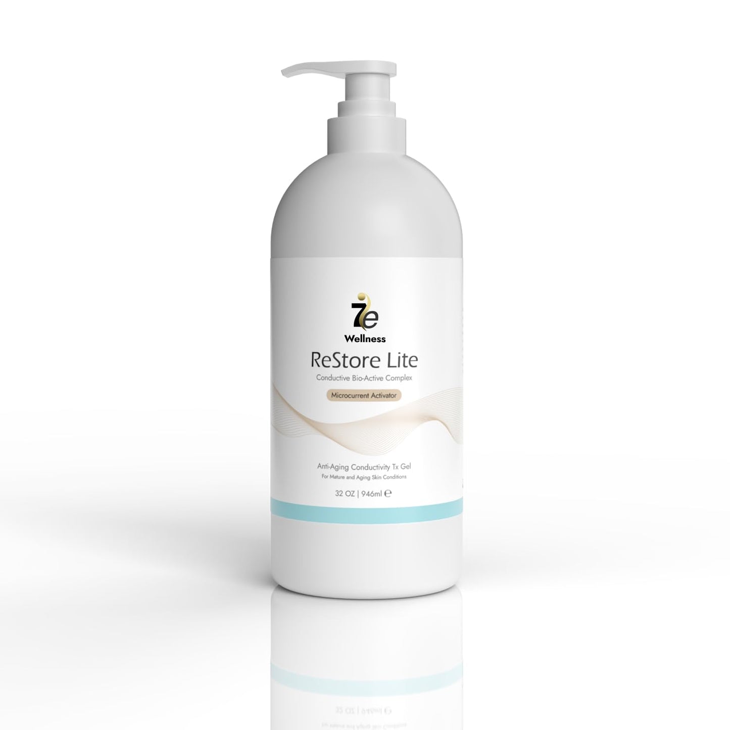 7E Wellness Myolift Restore Lite Gel- 32oz - Conductive Gel for Beauty & Skincare, Microcurrent, Face Mask Brush - 32oz / 1L