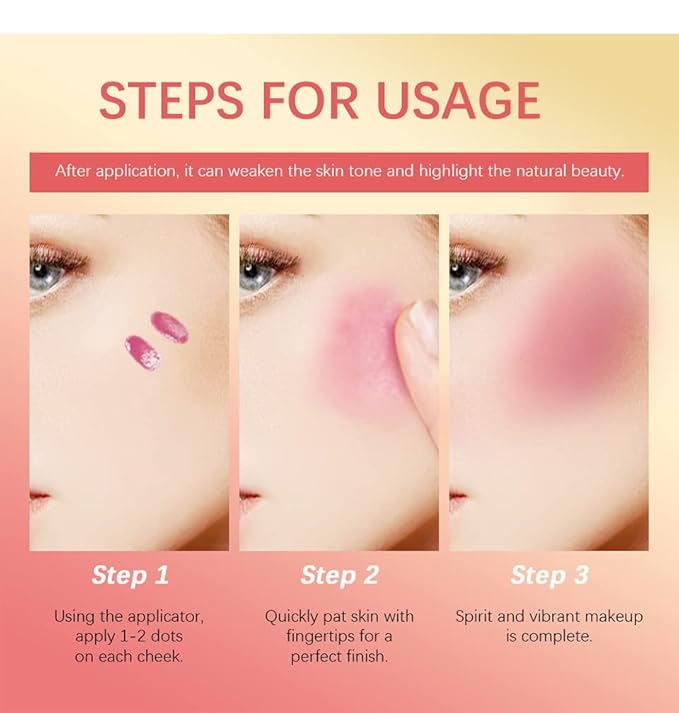 MEICOLY Matte Dewy Liquid Blush,Super Natural Cream Blush Stick for Cheeks,Silky Smooth Soft Pinch Long-Lasting Waterproof and Sweat proof Blush Makeup,Cruelty-Free,03,Hope,Cheery