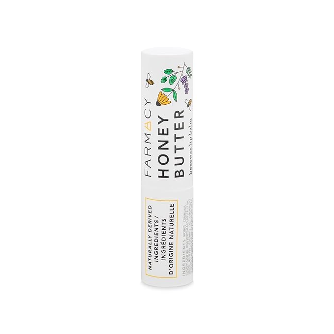 Farmacy Beeswax Lip Balm - Honey Butter Moisturizing Lip Care + Chapped Lip Treatment - Enriched with Cupuaçu + Cocoa Butters, Proprietary Honey Blend and Vitamin E to Nourish, Soften + Heal (3.4g)