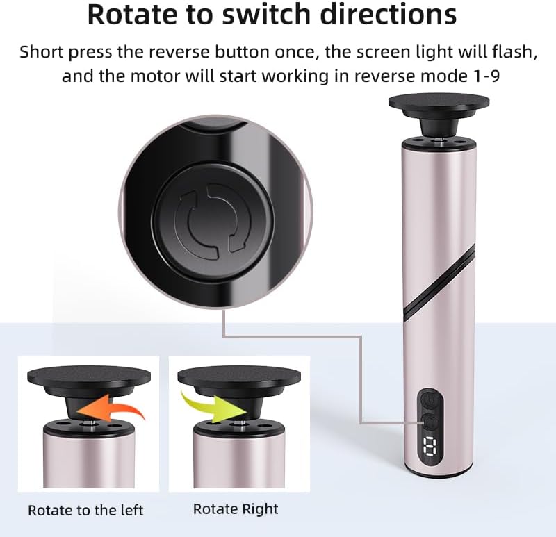 Foldable Foot Callus Remover Tool Electric-Professional Aluminum Callus Remover for Feet-Stepless Speed Control Pedicure Tools for Dead Skin with 20pcs Sandpaper Discs