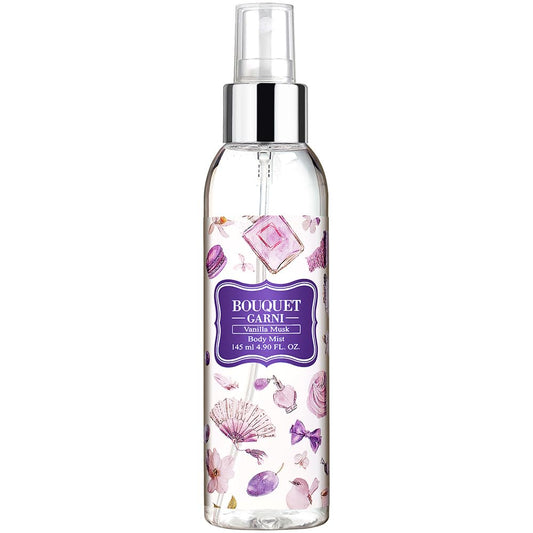 Bouquet Garni Body Mist Vanilla Musk Fragrance - Long-lasting Moisture & Fragrance, Mist for Women, Low Irritation (Containing Vitamin E, Citrus Acid) - 4.9 oz