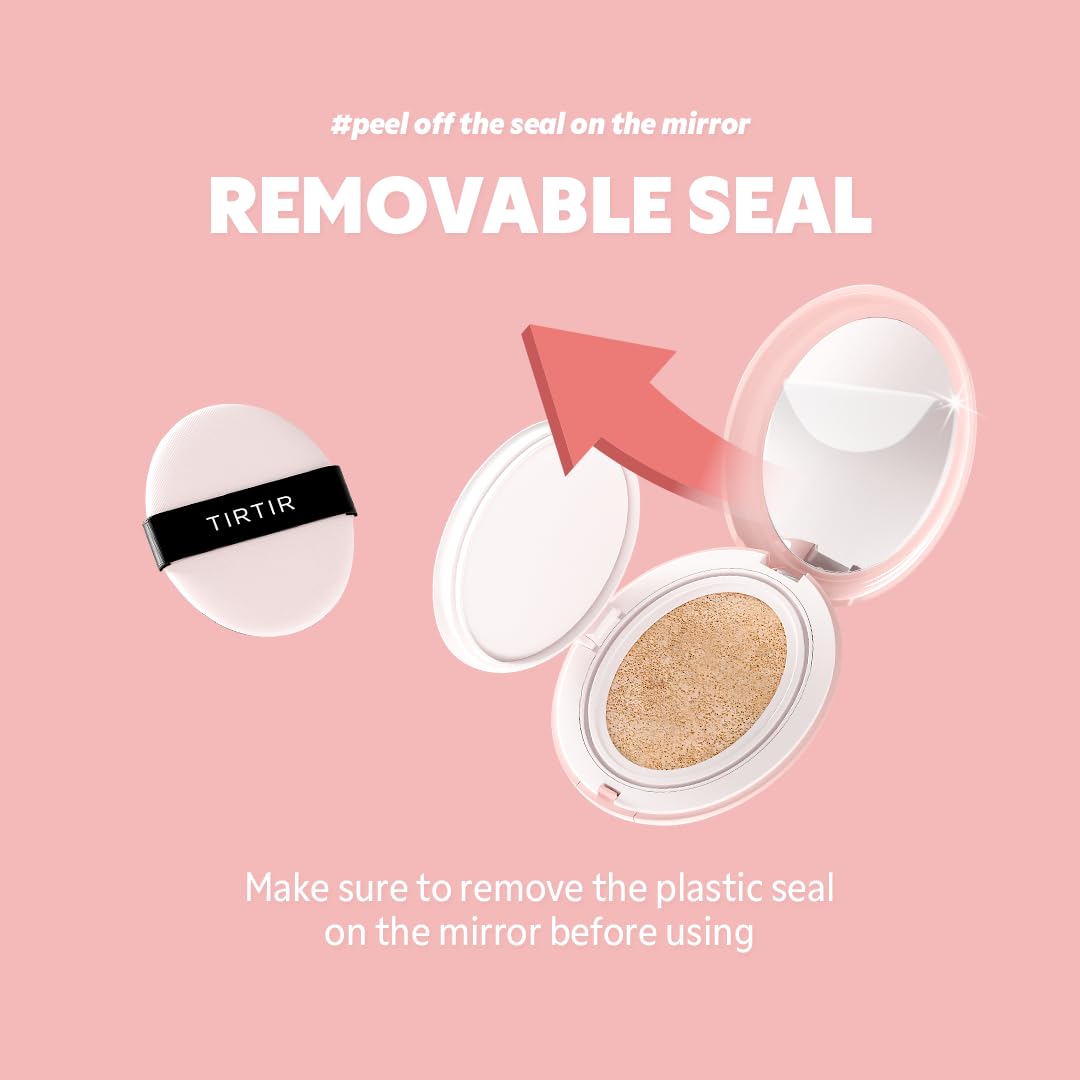 [*Mini Size*] TIRTIR All Cover Pink Cushion | Korean Cushion Foundation, (#25N Mocha, 0.15 Fl Oz)