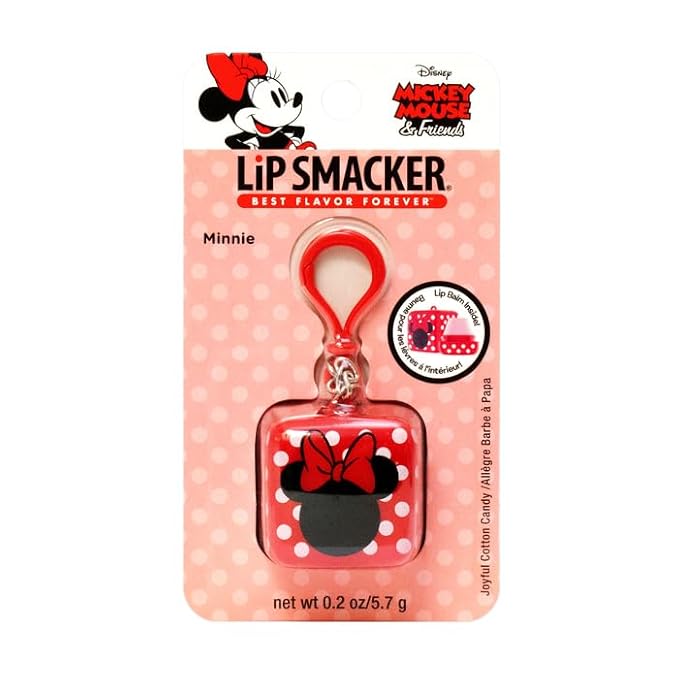 Lip Smacker Disney Minnie Mouse Cube Flavored Lip Balm, Minnie Joyful Cotton Candy, Clear, For Kids