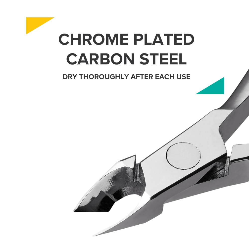 Rui Smiths Carbon Steel Cuticle Nippers - Professional Carbon Steel French Handle - 6mm Jaw, Single Spring