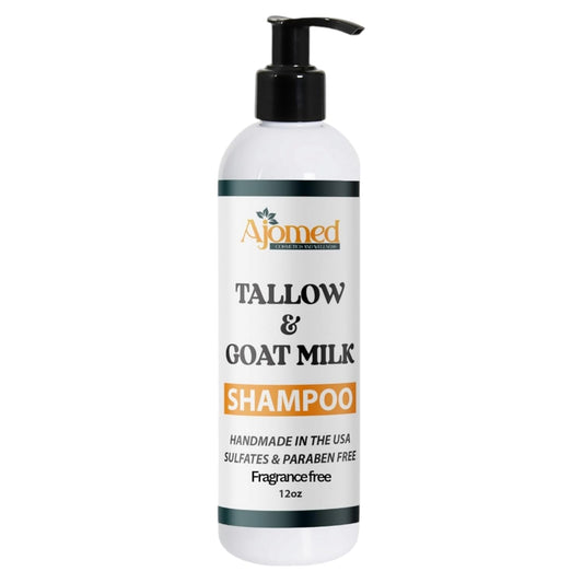 Beef Tallow Shampoo & Conditioner Set -Unscented Handmade tallow & goat milk shampoo for Damaged hair, all hair types- Moisturizing Shampoo- Sulfate, fragrance free -SHAMPOO 12OZ