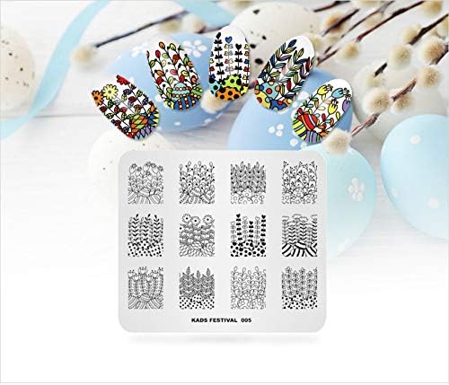 KADS 5Pcs/Set Nail Art Stamping Plate Nail Art Template Decoration Tool Flower Rabbit Kiss Heart Image Plate