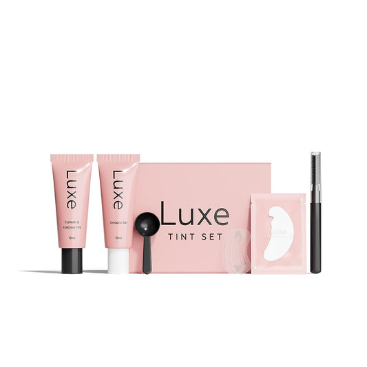 Luxe Cosmetics - Brown Color Set for Lashes and Brows - Long Lasting Temporary Color (Up to 4 Weeks) - Vegan & Cruelty-Free - for Salon & Home Use