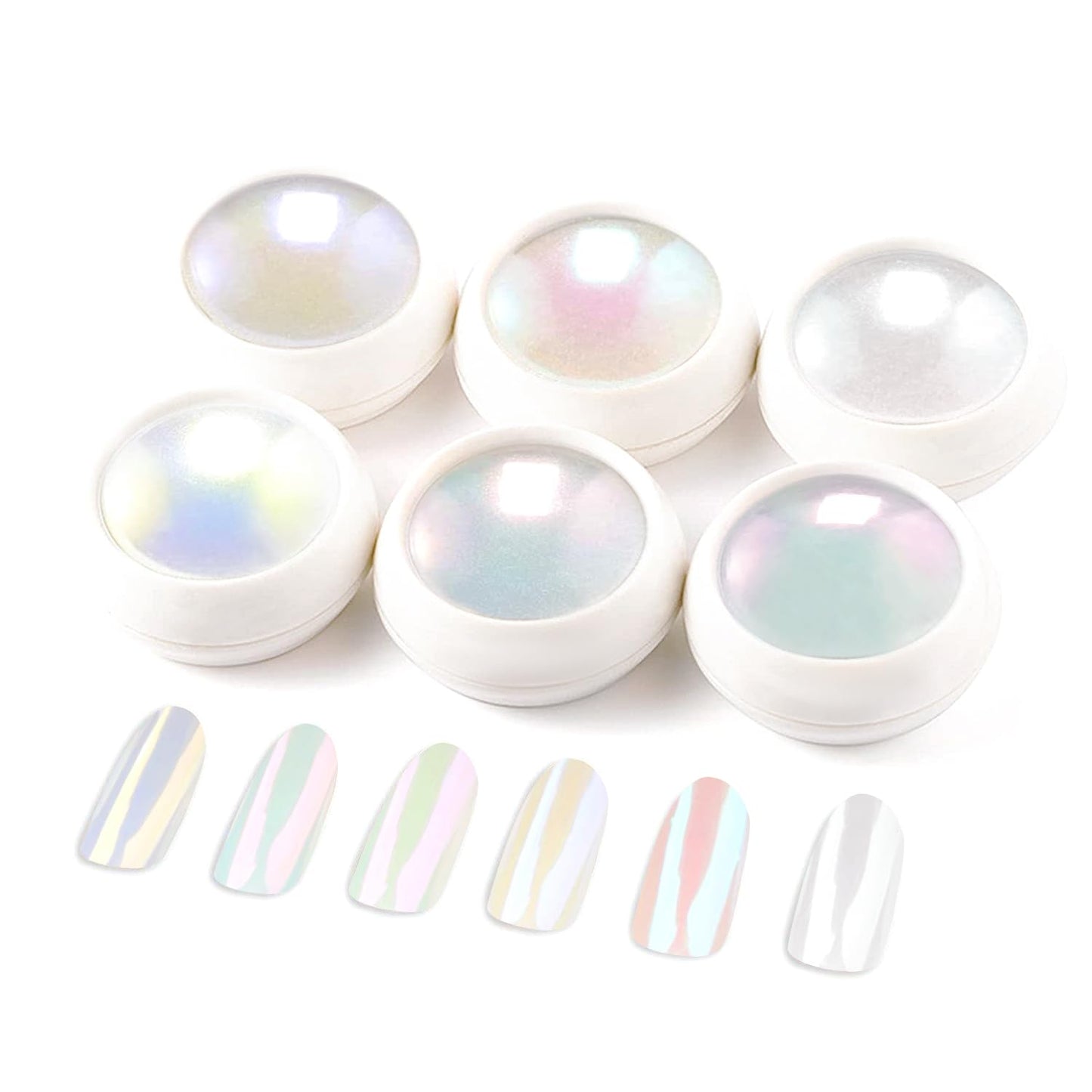 Chrome Nail Powder - Pearl Chrome Nail Powder Glitter Powder, Aurora Chrome Nail Powder Ice Translucent Iridescent Mermaid Pigment Dust Nail Powder Kit For Manicure Decoration DIY