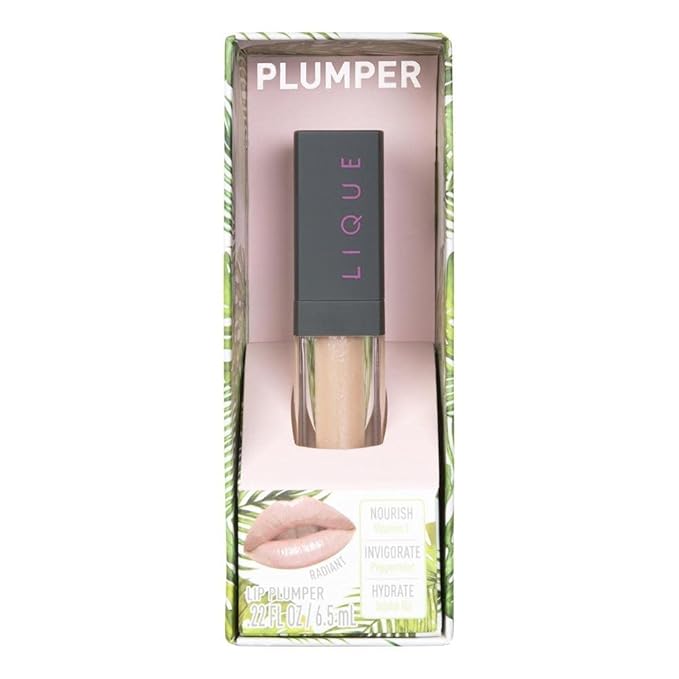 LIQUE Cosmetics Shimmer Lip Plumper, Infused with Peppermint Oil & Vitamin E for Nourishing, Enhanced Lips, High Shine, Reduces Fine Lines, Radiant, 0.22 Fl Oz.