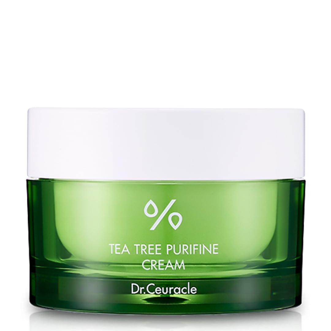 Dr.Ceuracle Tea Tree Purifine Cream - Korean Skincare Calming Moisturizer with Pantenol, Ceramide, Soothes for Sensitive Skin (50g / 1.76 oz.)