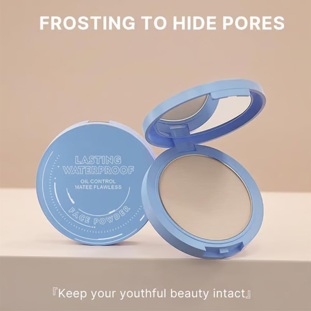 Beauty Powder Cake For Makeup Hold, Face Powder Waterproof Sets Makeup, Matte Perfection Pressed Powder, Long Wearing, Oil & Shine Control for All Skin Tones (#4, 1)