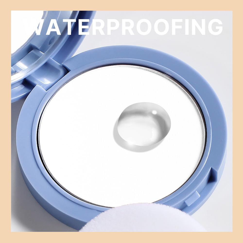 evpct Oil Control Pressed Face Powder Compact for Women, Translucent Setting Powder Makeup Foundation for Women, Waterproof Long Lasting Lightweight, polvo compacto de maquillaje, 13 White Translucent