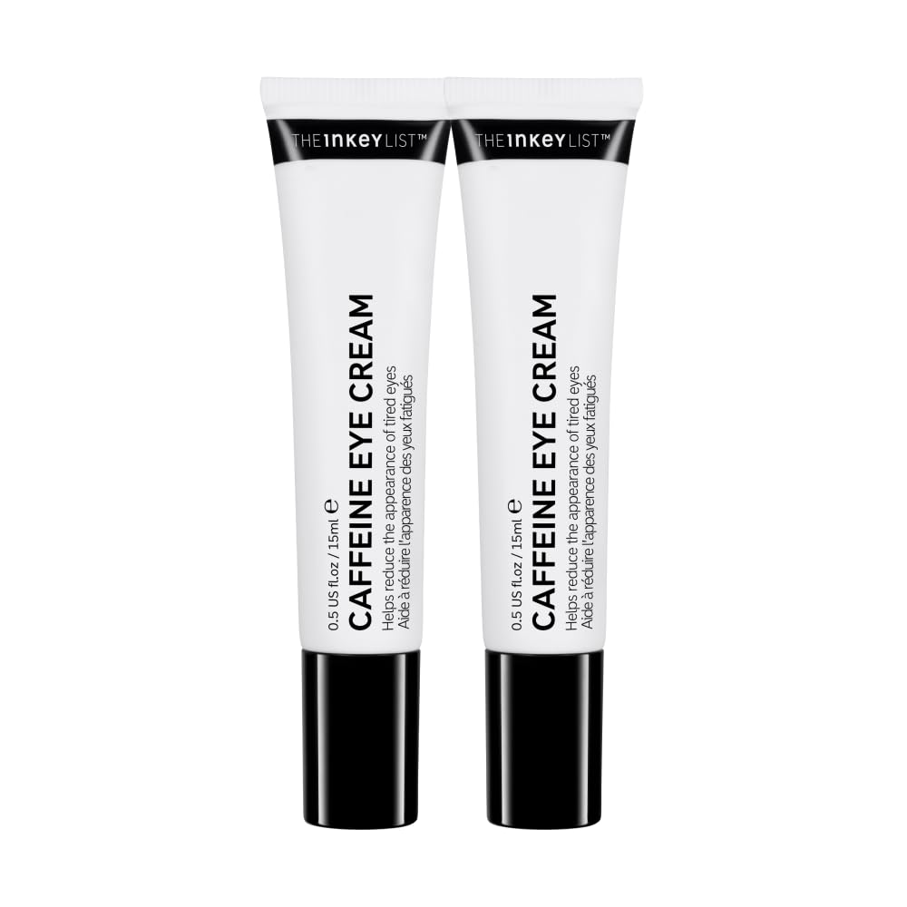 The INKEY List Caffeine Eye Cream Duo, Reduce Eye Puffiness and Dark Circle, Blur Fine Lines, 0.5 fl oz (2 Pack)