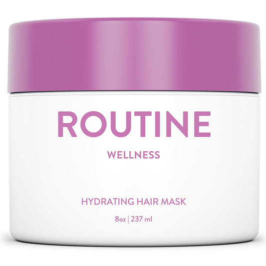 Routine Wellness Deep Conditioning Hair Mask for Dry Damaged Hair - Hydrating, Moisturizing Repair Treatment - Promotes Volume - Rose Hips 8oz