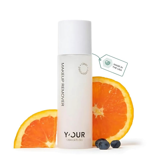 Y’OUR Soothing Makeup Remover: Micellar Cleansing Water for Sensitive Skin; Removes Oil & Sebum; Gentle, Vegan & Non-Irritating; With Fruit Extracts & Aloe Vera. Made in USA. 4 fl oz (120 mL)