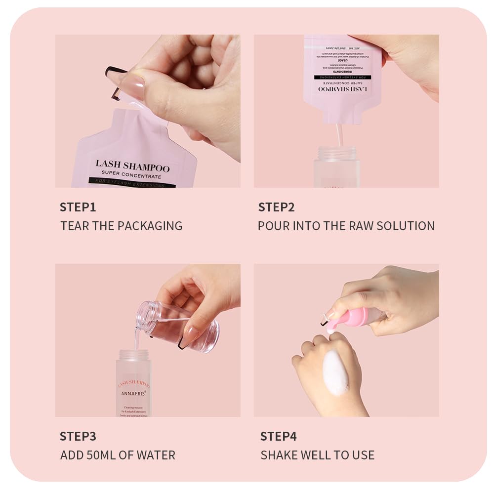 Eyelash Shampoo Foam Cleanser Concentrate Mousse Eyelash Extensions Gentle Cleaning Dedicated Cleanser