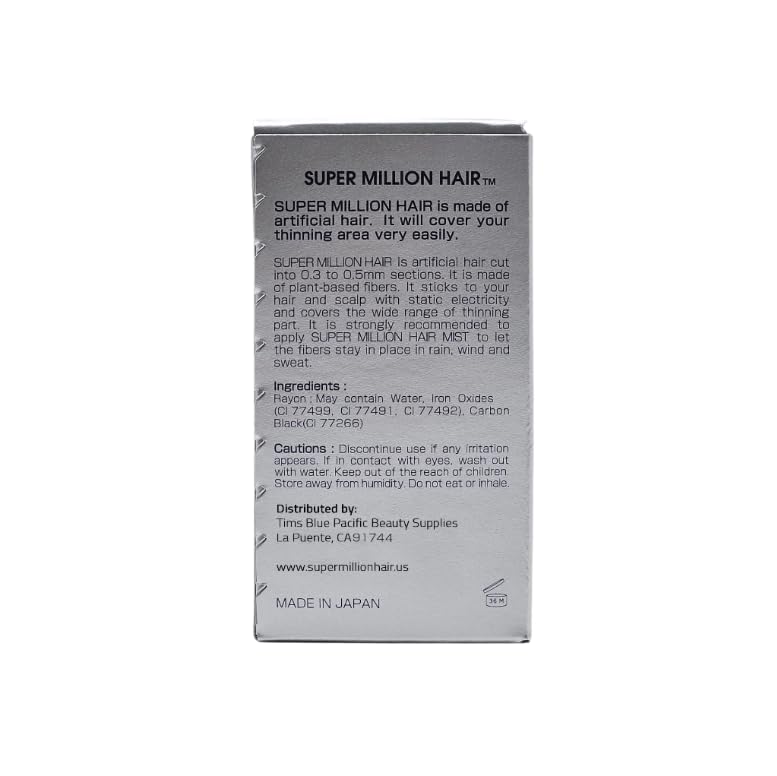 SMH Hair Fibers MADE IN JAPAN – Instantly Conceals Thinning Hair –Long-Lasting, Natural Look – Sweat, Water & Wind Resistant – For Men & Women (10g, White)