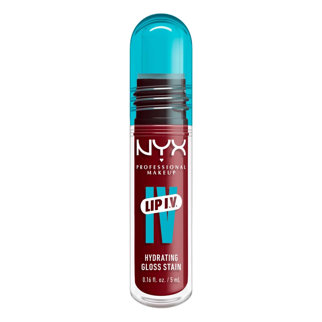 NYX PROFESSIONAL MAKEUP Lip IV Hydrating Glossy Lip Stain with 12HR Hydration - Cranberry Splash (Red)