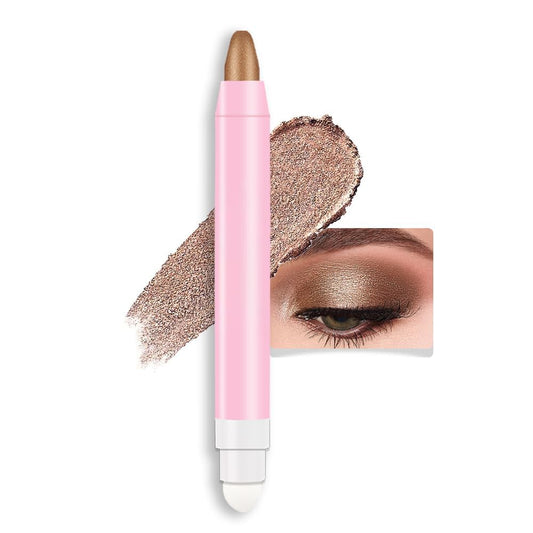 evpct 1Pcs Bronze Shimmer Cream Eye Shadow Brightener Sticks for Eyes Waterproof Pigmented, Double Ended Cream Eyeshadow Stick Pencil Pen with Applicator, Eye Shadow Palette Highlighter Makeup 20