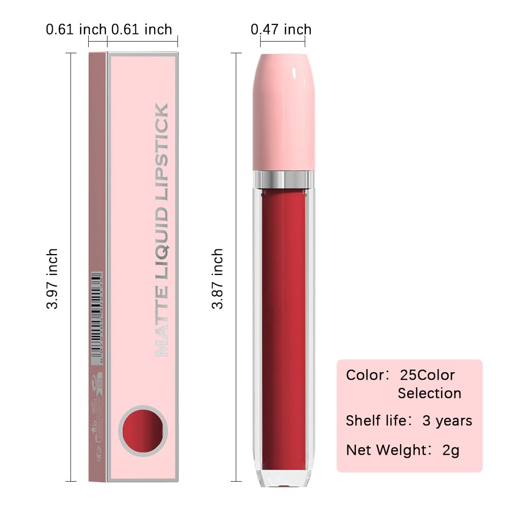 BINGBRUSH Super Matte Longwear No-Budge Stay On Smudge Proof Liquid Lipstick Long Lasting Makeup for Women,Highly Pigmented Color and Instant Shine, Cheeky