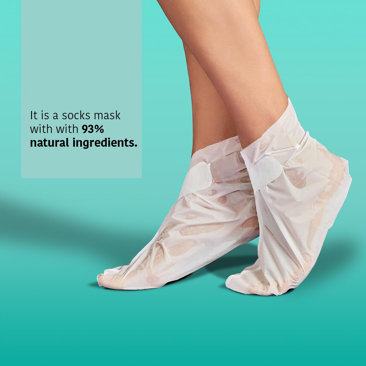 IROHA NATURE Relaxing Foot Mask Socks | 4 Pairs | Peppermint & Shea Butter | Intensive Treatment for Tired Feet | Cooling Effect | Natural & 100% Vegan | Moisturizing Foot Mask