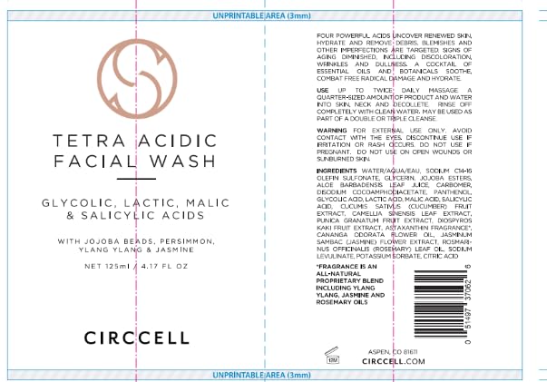 CIRCCELL Tetra Acidic Facial Cleanser: Perfect Your Skin with a Blend of Glycolic, Malic, Lactic, and Salicylic Acids Infused with Nourishing Jojoba Oils
