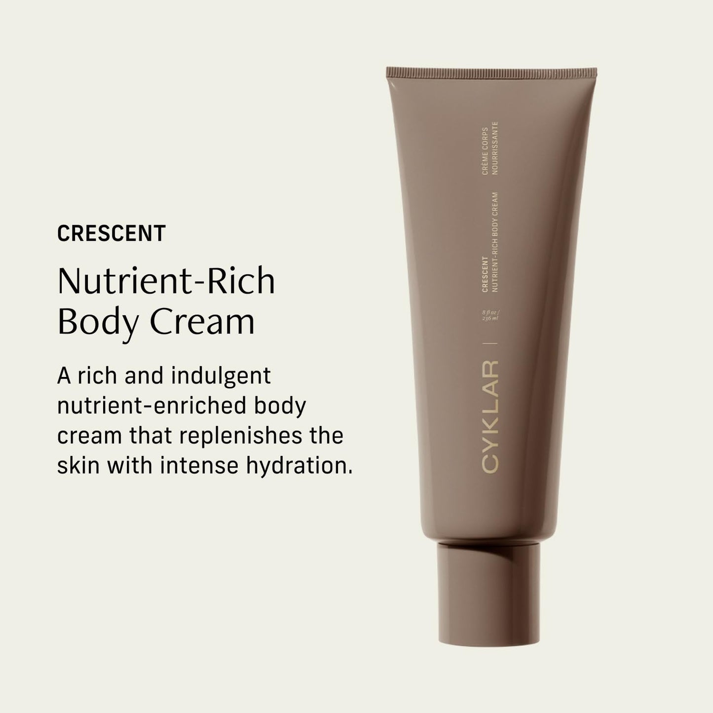 Nutrient Rich Body Cream. Crescent Fragrance Nourishing Moisturizer with Niacinamide and Banana Flower Extract. Deep Hydration, Thick Body Lotion, Dry Skin Cream for Women and Men, 8 Fl Oz