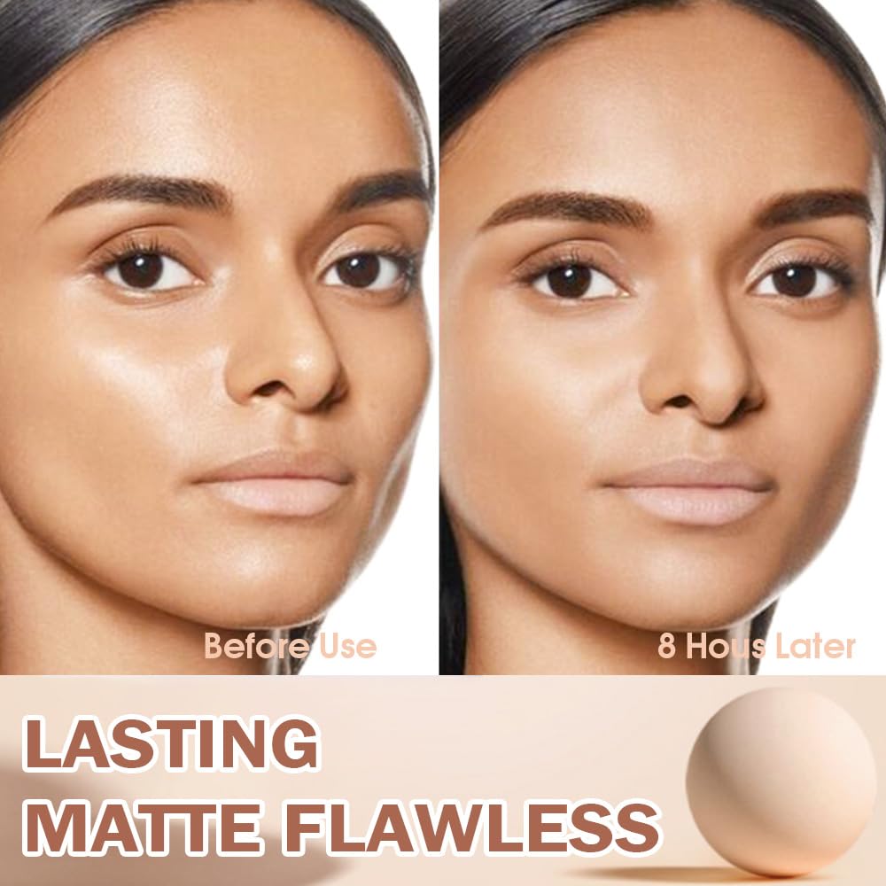 evpct Oil Control Pressed Face Powder Compact for Women, Translucent Setting Powder Makeup Foundation for Women, Waterproof Long Lasting Lightweight, polvo compacto de maquillaje, 220 Sand