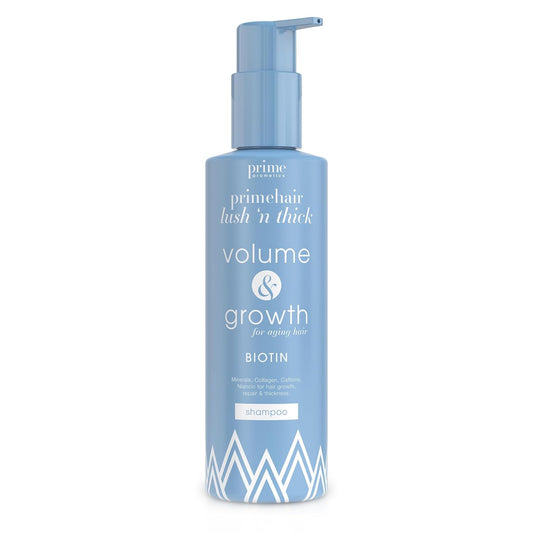 PrimeHair Lush N' Thick Shampoo for Mature Women – Biotin Enriched, Sulfate-Free and Paraben-Free Shampoo with Hair Growth Promoting Ingredients – Volumizing, Hydrating
